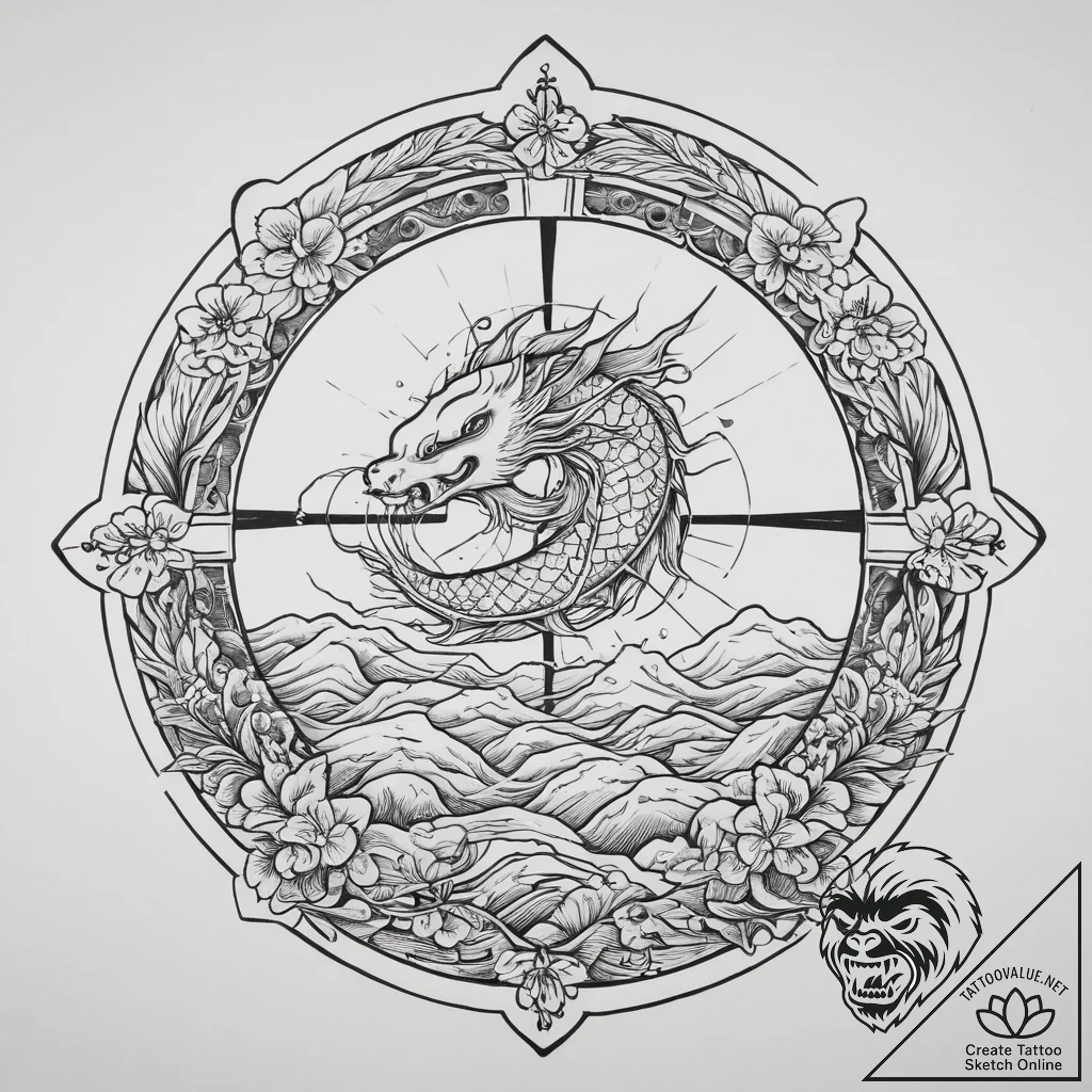 Tattoo sketch a heavy ship's wheel, symbolizi... - tattoo sketch (№1753930850_0, 31.07.2025 03:00) — tattoovalue.net
