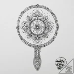 Tattoo sketch a delicate hand mirror reflecti… – tattoo sketch (№1753932027_0, 31.07.2025 03:20) — tattoovalue.net