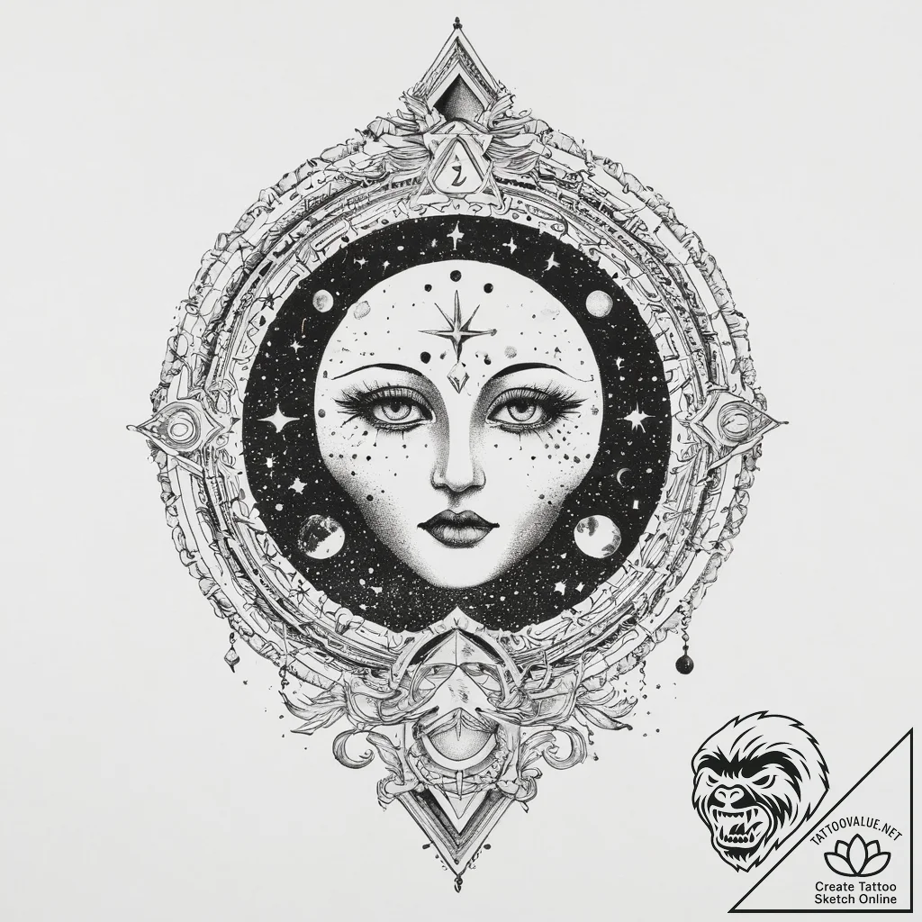 Tattoo sketch the zodiac glyph with a single,... - tattoo sketch (№1753933179_0, 31.07.2025 03:39) — tattoovalue.net