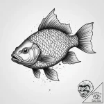 Crucian carp, tattoo sketch design, dotwork s… – tattoo sketch (№1753933375_0, 31.07.2025 03:42) — tattoovalue.net