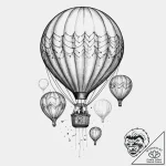 A hot air balloon festival, with dozens of co… – tattoo sketch (№1753933770_0, 31.07.2025 03:49) — tattoovalue.net