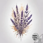 Lavender, tattoo drawing outline, watercolor… – tattoo sketch (№1753933968_0, 31.07.2025 03:52) — tattoovalue.net