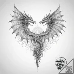 Tattoo sketch a dragon’s wing casting a shado… – tattoo sketch (№1753935531_0, 31.07.2025 04:18) — tattoovalue.net