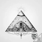 Tattoo design an ancient pyramid with glowing… – tattoo sketch (№1753935925_0, 31.07.2025 04:25) — tattoovalue.net