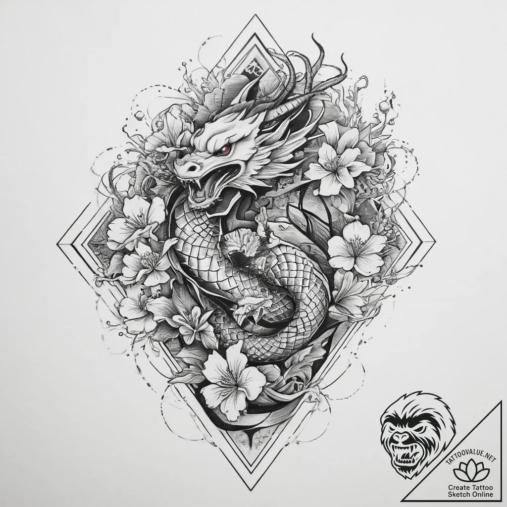 Tattoo sketch a person's silhouette merging w... - tattoo sketch (№1753937100_0, 31.07.2025 04:45) — tattoovalue.net