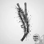 Tattoo sketch a stylized bayonet attached to… – tattoo sketch (№1753937492_0, 31.07.2025 04:51) — tattoovalue.net