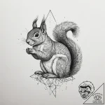 Squirrel, artistic tattoo sketch, muted color… – tattoo sketch (№1753937687_0, 31.07.2025 04:54) — tattoovalue.net