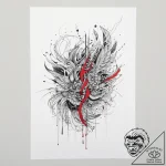 Tattoo sketch a fluid line art piece embodyin… – tattoo sketch (№1753938078_0, 31.07.2025 05:01) — tattoovalue.net