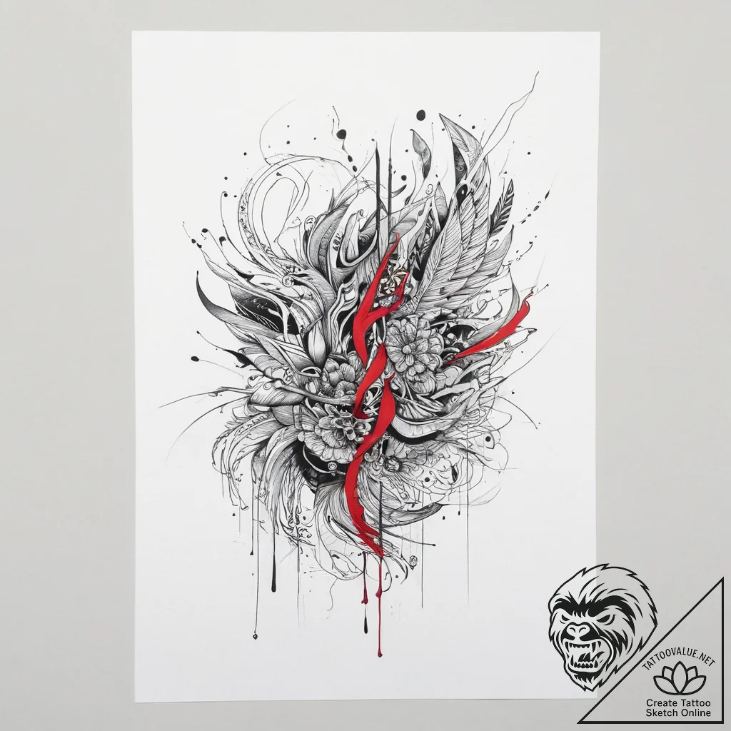 Tattoo sketch a fluid line art piece embodyin... - tattoo sketch (№1753938078_0, 31.07.2025 05:01) — tattoovalue.net
