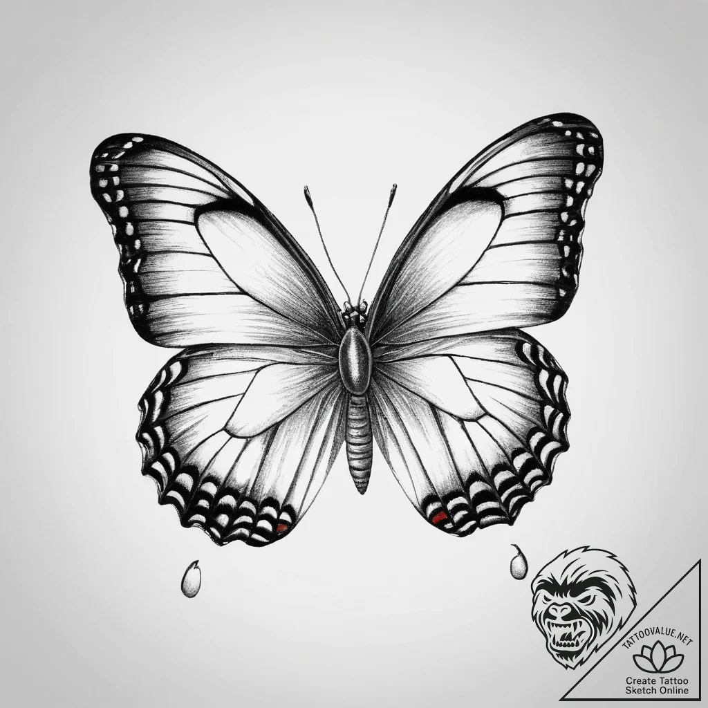 Butterfly, tattoo sketch design, soft whip sh... - tattoo sketch (№1753938275_0, 31.07.2025 05:04) — tattoovalue.net