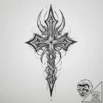 Trident, tattoo sketch design, black outline… – tattoo sketch (№1753938469_0, 31.07.2025 05:07) — tattoovalue.net
