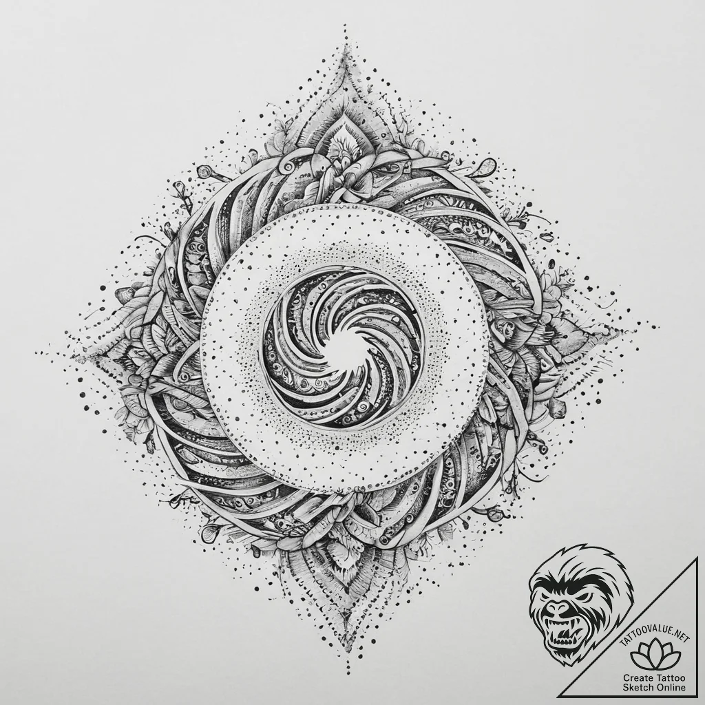 Tattoo design a galaxy swirl that branches of... - tattoo sketch (№1753939448_0, 31.07.2025 05:24) — tattoovalue.net