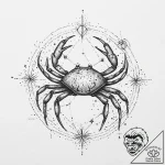 Tattoo design a cancer constellation, its sta… – tattoo sketch (№1753939645_0, 31.07.2025 05:27) — tattoovalue.net