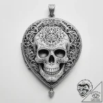 A filigree locket with a skull inside – tattoo sketch (№1753940038_0, 31.07.2025 05:33) — tattoovalue.net