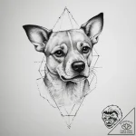 Dog, artistic tattoo sketch, dotwork tattoo s… – tattoo sketch (№1753940231_0, 31.07.2025 05:37) — tattoovalue.net