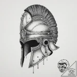 Tattoo design a roman centurion’s helmet, sym… – tattoo sketch (№1753940426_0, 31.07.2025 05:40) — tattoovalue.net