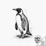 Penguin, ink illustration for tattoo, black o… – tattoo sketch (№1753940621_0, 31.07.2025 05:43) — tattoovalue.net