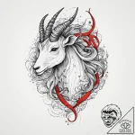 Tattoo design a capricorn goat-fish, half rea… – tattoo sketch (№1753941401_0, 31.07.2025 05:56) — tattoovalue.net