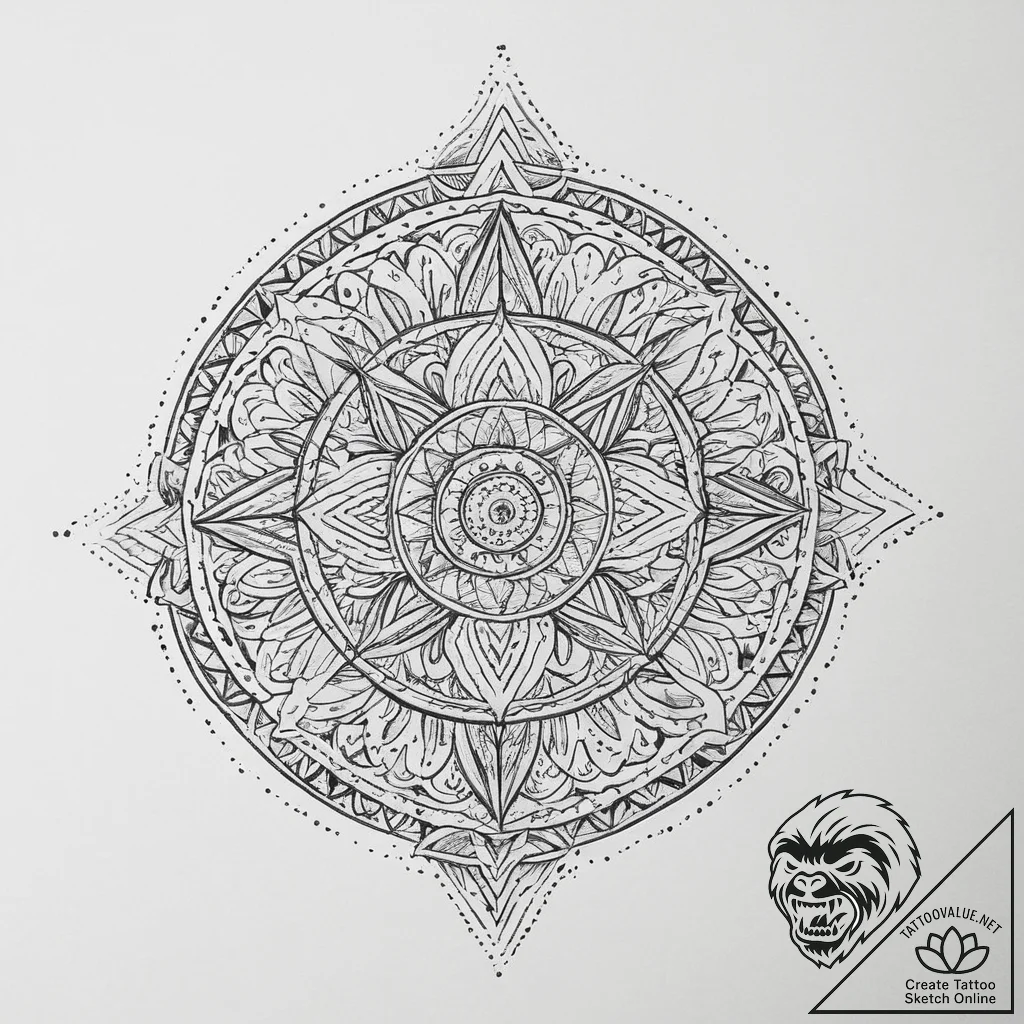 Tattoo design a small, minimalist camping sce... - tattoo sketch (№1753941597_0, 31.07.2025 05:59) — tattoovalue.net