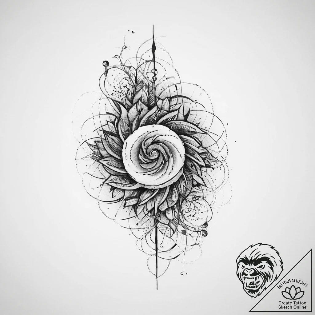 Tattoo design an abstract representation of c... - tattoo sketch (№1753941988_0, 31.07.2025 06:06) — tattoovalue.net