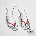 Tattoo design a pair of matching slippers or… – tattoo sketch (№1753942576_0, 31.07.2025 06:16) — tattoovalue.net