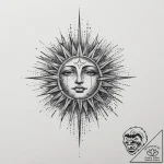 Tattoo sketch: dazhbog depicted as a radiant… – tattoo sketch (№1753942968_0, 31.07.2025 06:22) — tattoovalue.net