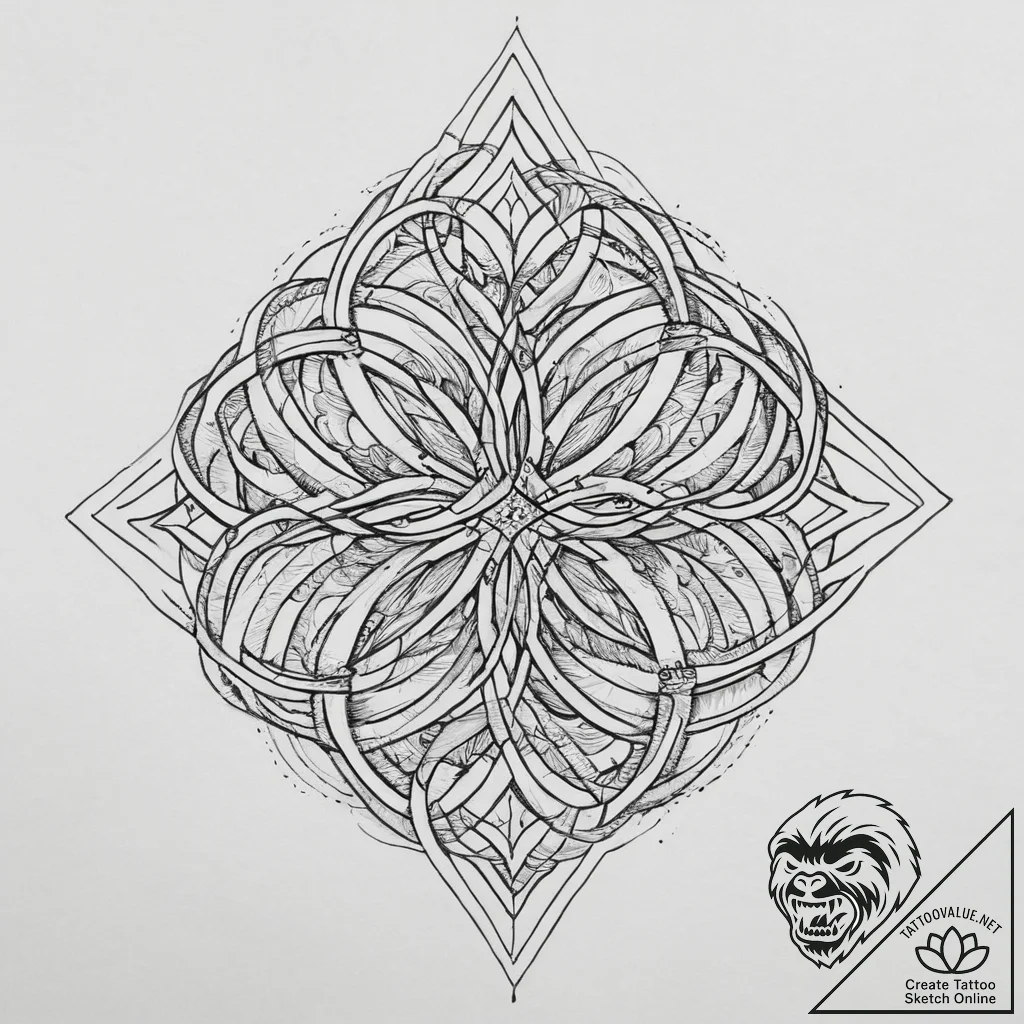Tattoo design an abstract pattern of intertwi... - tattoo sketch (№1753945317_0, 31.07.2025 07:01) — tattoovalue.net
