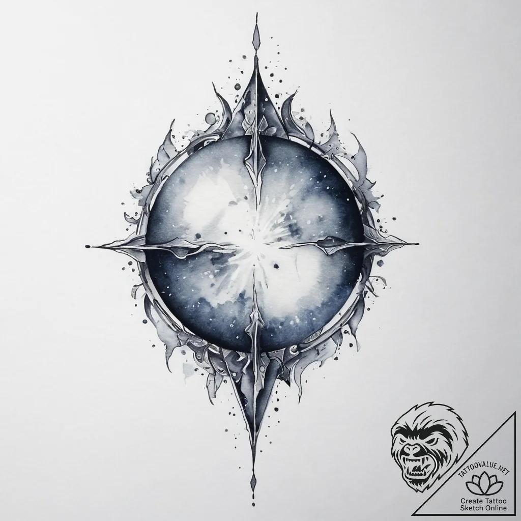 Tattoo sketch a mysterious, glowing orb or cr... - tattoo sketch (№1753945711_0, 31.07.2025 07:08) — tattoovalue.net