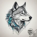 A wolf silhouette filled with a mountain rang… – tattoo sketch (№1753948635_0, 31.07.2025 07:57) — tattoovalue.net