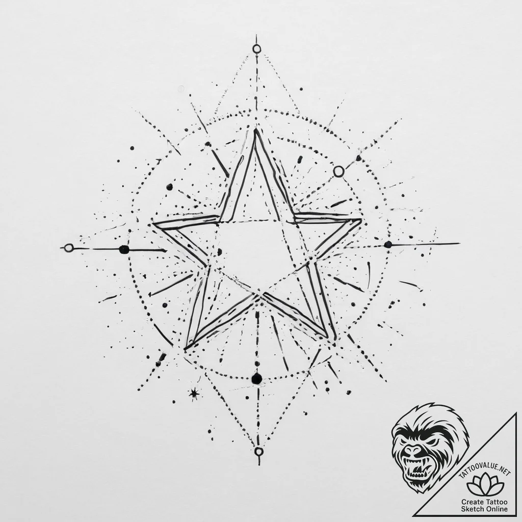 Tattoo sketch a delicate constellation of a s... - tattoo sketch (№1753949058_0, 31.07.2025 08:04) — tattoovalue.net