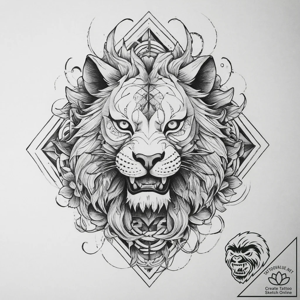 Tattoo sketch a geometric interpretation of a... - tattoo sketch (№1753949481_0, 31.07.2025 08:11) — tattoovalue.net