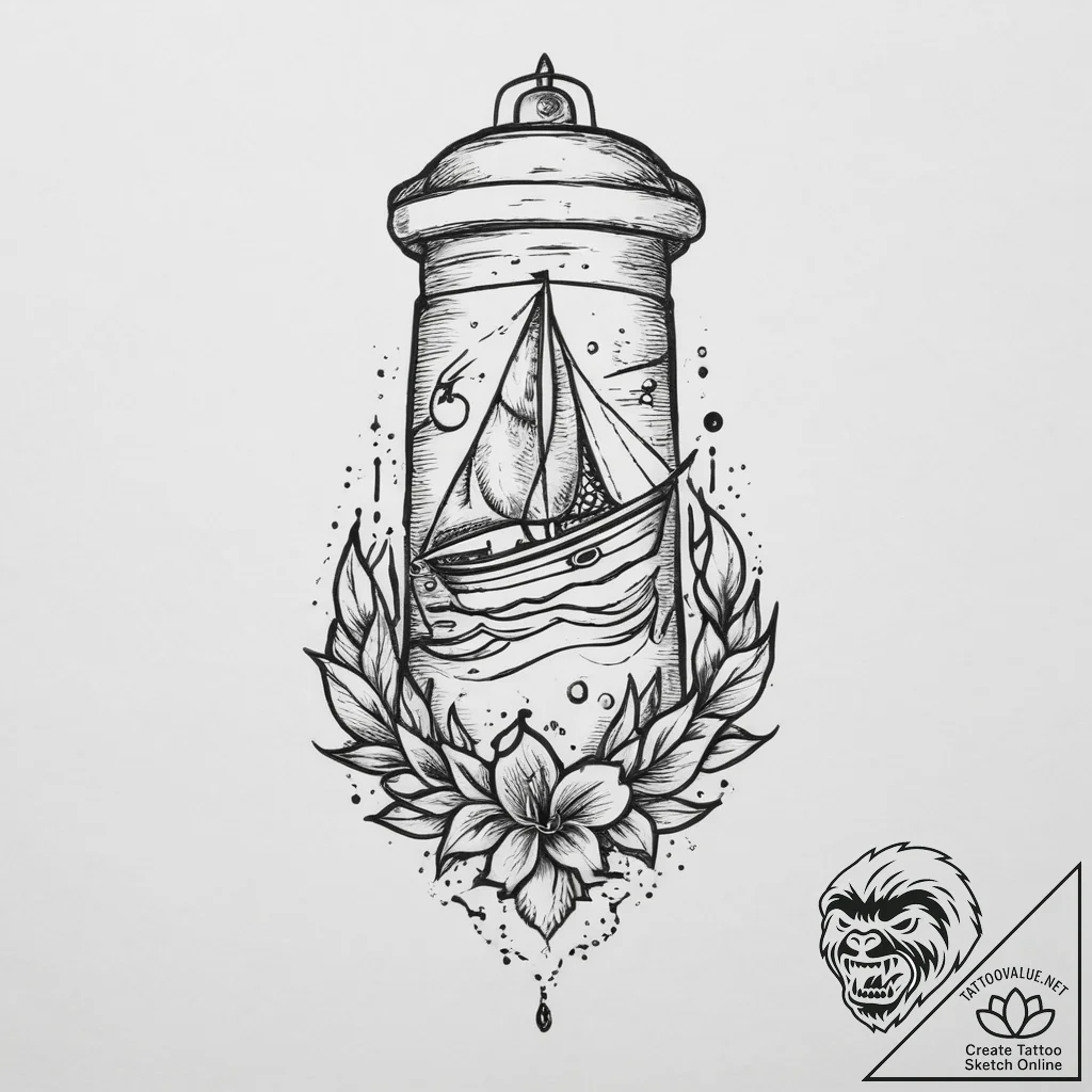 A child's drawing taped to a refrigerator., t... - tattoo sketch (№1753954262_0, 31.07.2025 09:31) — tattoovalue.net