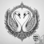 Tattoo design: a pair of swans, sacred to lad… – tattoo sketch (№1753955630_0, 31.07.2025 09:53) — tattoovalue.net