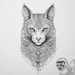 Bastet, tattoo drawing outline, on a clean wh… – tattoo sketch (№1753956023_0, 31.07.2025 10:00) — tattoovalue.net