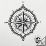 Tattoo sketch a minimalist compass with a hid… – tattoo sketch (№1753958365_0, 31.07.2025 10:39) — tattoovalue.net
