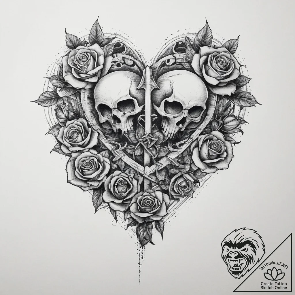Tattoo sketch a heart with a keyhole, and a s... - tattoo sketch (№1753958563_0, 31.07.2025 10:42) — tattoovalue.net