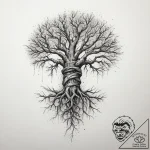 Tattoo sketch a gnarled root system forming a… – tattoo sketch (№1753959153_0, 31.07.2025 10:52) — tattoovalue.net