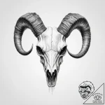 Goat skull – tattoo sketch (№1753961111_0, 31.07.2025 11:25) — tattoovalue.net