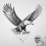 An eagle in flight, talons outstretched, abou… – tattoo sketch (№1753961306_0, 31.07.2025 11:28) — tattoovalue.net