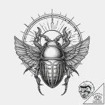 An egyptian scarab pushing the sun (is there,… – tattoo sketch (№1753961893_0, 31.07.2025 11:38) — tattoovalue.net