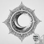 Tattoo sketch a powerful solar eclipse, symbo… – tattoo sketch (№1753963261_0, 31.07.2025 12:01) — tattoovalue.net