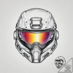 Tattoo design a sleek, futuristic soldier’s h… – tattoo sketch (№1753965225_0, 31.07.2025 12:33) — tattoovalue.net