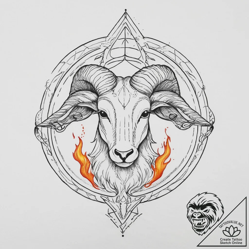 Tattoo sketch a zodiac glyph made of a specif... - tattoo sketch (№1753966386_0, 31.07.2025 12:53) — tattoovalue.net