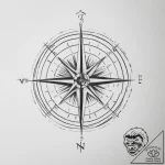 Tattoo design a simple ‘compass’ pointing to… – tattoo sketch (№1753966972_0, 31.07.2025 13:02) — tattoovalue.net