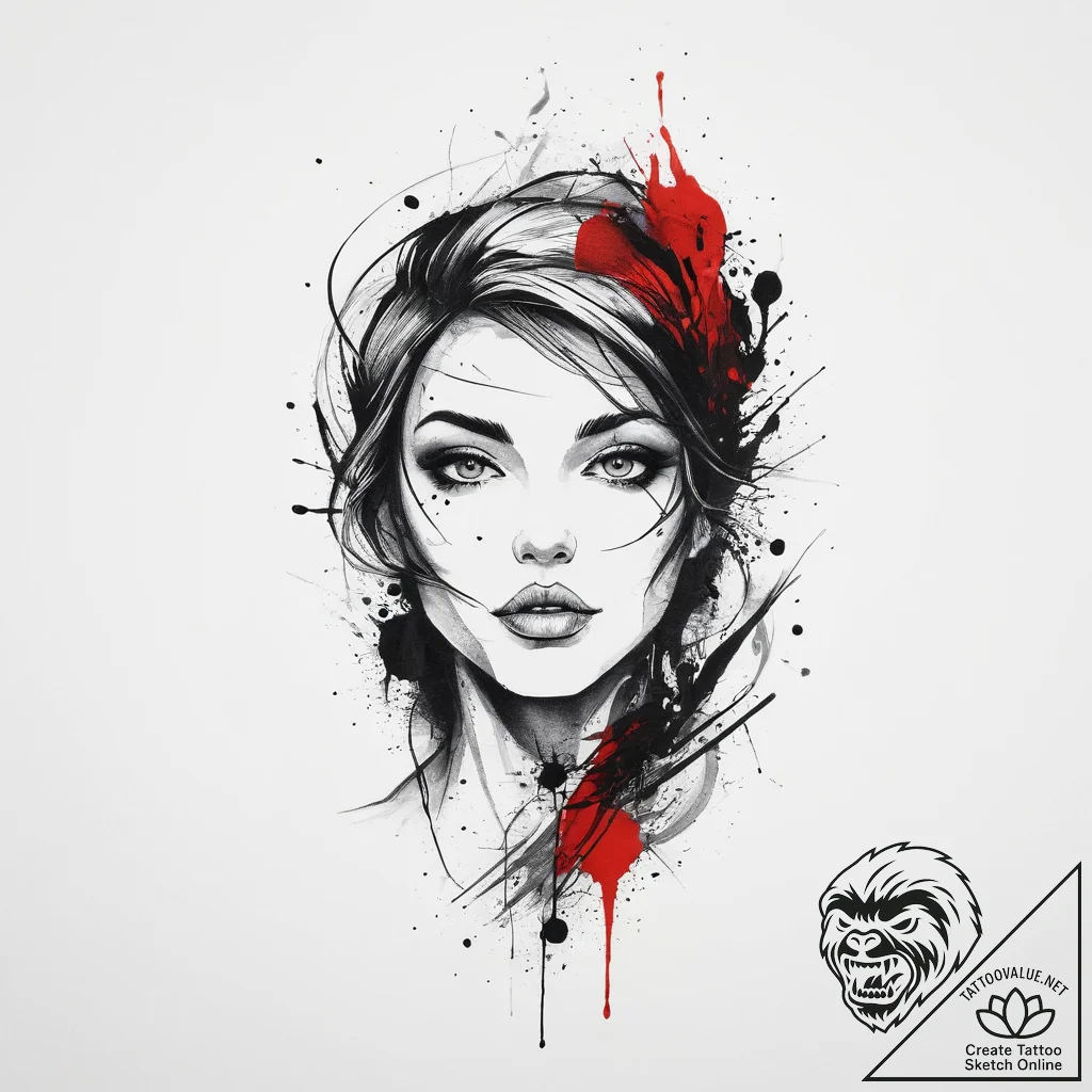 Banshee, artistic tattoo sketch, fine lines,... - tattoo sketch (№1753967165_0, 31.07.2025 13:06) — tattoovalue.net