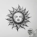 Tattoo sketch a sun breaking through dark clo… – tattoo sketch (№1753967360_0, 31.07.2025 13:09) — tattoovalue.net