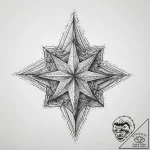 Six-pointed star, tattoo line art, rough sket… – tattoo sketch (№1753967553_0, 31.07.2025 13:12) — tattoovalue.net