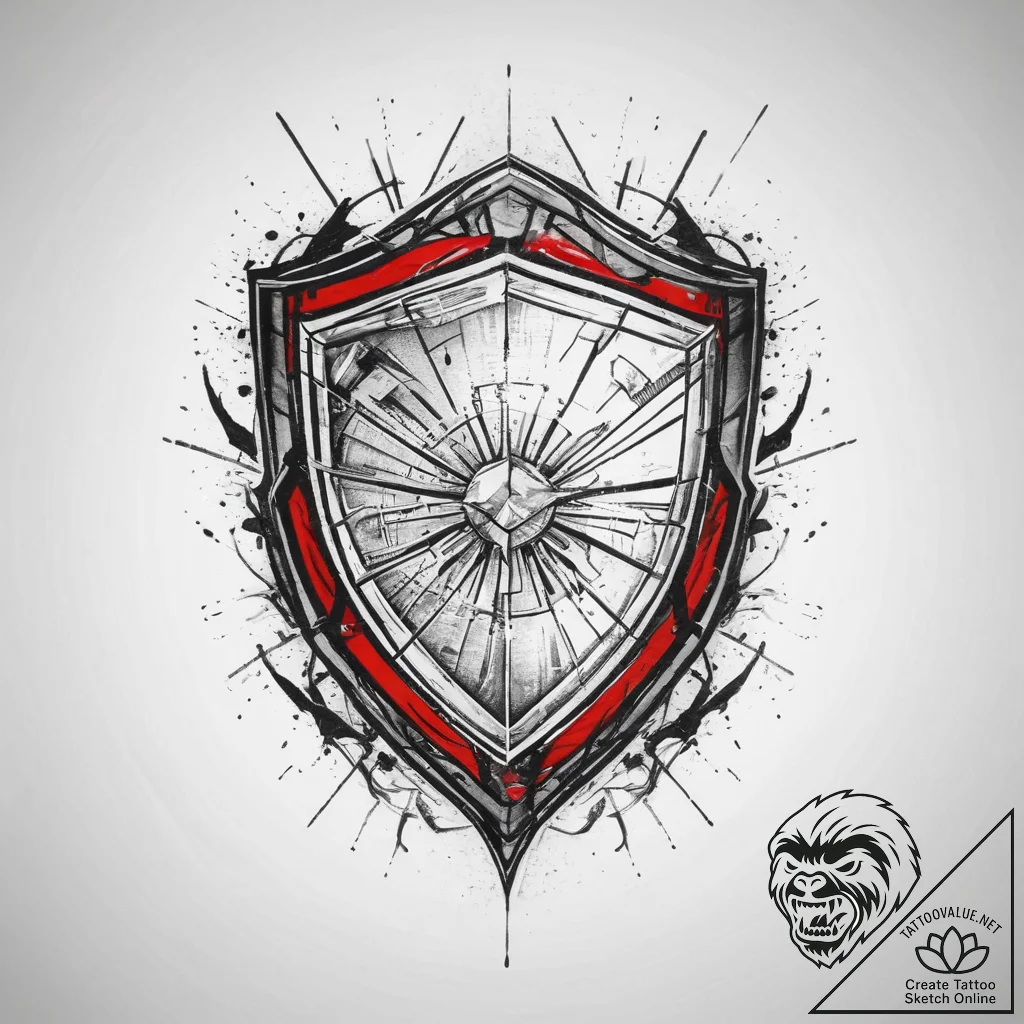 Tattoo sketch an abstract "shield" made of in... - tattoo sketch (№1753968136_0, 31.07.2025 13:22) — tattoovalue.net