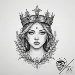 Tattoo design: a portrait of mokosh, with a s… – tattoo sketch (№1753968525_0, 31.07.2025 13:28) — tattoovalue.net
