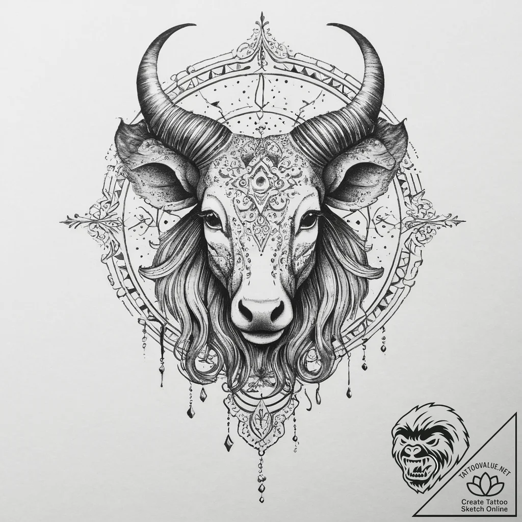 Tattoo sketch a zodiac symbol melting or drip... - tattoo sketch (№1753968912_0, 31.07.2025 13:35) — tattoovalue.net
